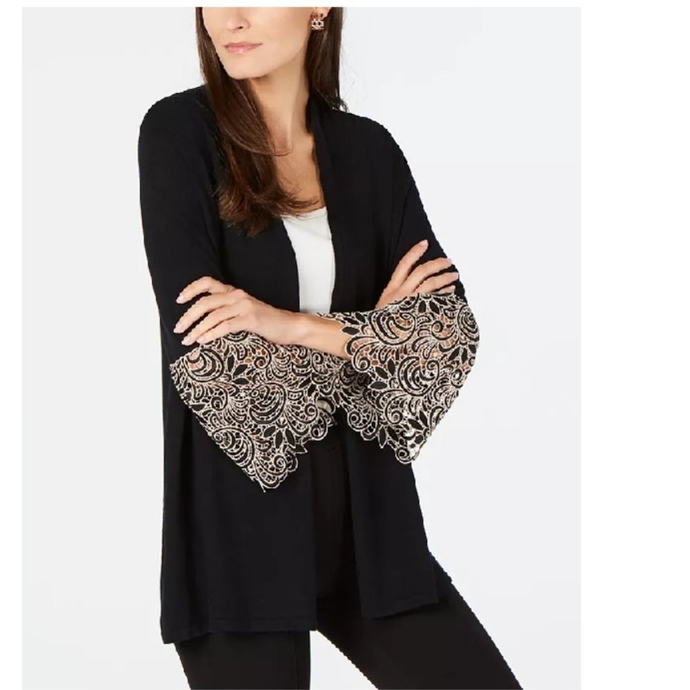 Alfani Lace-Cuff Cardigan